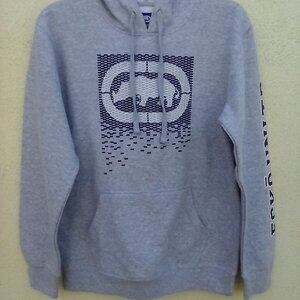 New Ecko Unltd Gray Logo Hoodie Pullover with Pocket Men Size M